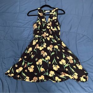 Lush Floral V-neck Mini Dress